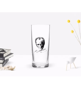 BK Home Renkli Baskılı Atatürk Temalı Rakı Bardağı-18 (Beyaz)