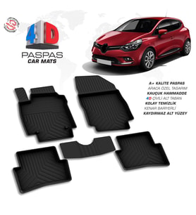 Renault Clio 4 4D Araca Özel Havuzlu Kauçuk Paspas 2012 ve Üzeri (Karışık)