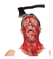 Kafaya Saplanmış Halloween Kanlı Balta Şaka Tacı (Çok Renkli)