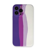 Apple İphone 13 Pro Kılıf Ebruli Lansman Silikon - Mor-beyaz