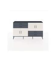 Arges Konsol 3 Raflı 4 Çekmeceli 4 Kapaklı 176x30x99 Antrasit-Aytaşı/Antrasit