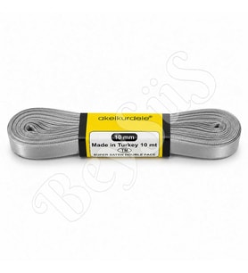 Saten Kurdele 10 mm Gri