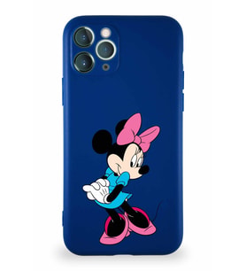 Apple iPhone 11 Pro Soft Premier Kapak Minnie Mouse-F Tasarımlı Silikon Kılıf - Lacivert (Şeffaf)
