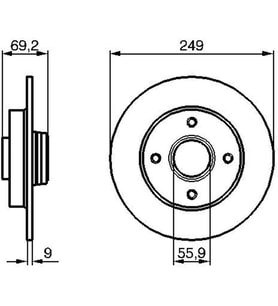 Opel Crossland X 2017- Fren Diski Arka 294MM 1613500780 Bosch