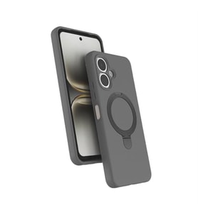 Coverzone Tecno Spark Go 2 ile uyumlu K?l?f MagSafe ile uyumlu Z-Samara Kapak Wireless ?arj �zellikli Stand Olabilen Tecno Spark Go 2 kilif Titanyum-Gri