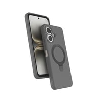 Coverzone Tecno Spark Go 2 ile uyumlu K?l?f MagSafe ile uyumlu Z-Samara Kapak Wireless ?arj �zellikli Stand Olabilen Tecno Spark Go 2 kilif Titanyum-Gri