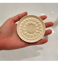 3D Baskı Makyaj Fırçası Temizleme Pedi - Desenli Aparat-Bej