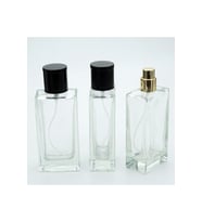 Parfüm Şişesi 50 ml 5 Adet Şeffaf Dikdörtgen Model Kolay Kapama
