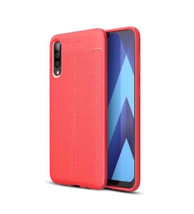 Samsung Galaxy A50 Kılıf Esnek Pu-Deri Leather-Pu Serisi Protected Case (Kırmızı)