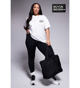 Kadın Büyük Beden Chef's Selection Baskılı Bisiklet Yaka Tshırt SPR25BTSK908 (Beyaz)