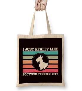 Just Really Like Scottish Terrier Scottie Owner Animal Lover Bez Çanta Uzun Saplı