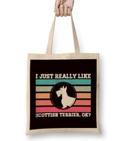 Just Really Like Scottish Terrier Scottie Owner Animal Lover Bez Çanta Uzun Saplı