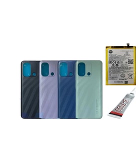 REDMİ 12C ARKA BATARYA KAPAĞI ,BATARYA VE B7000 YAPIŞTIRICI (MOR)