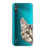 Xiaomi Redmi 9A  Kamera Korumalı Kapak Catface Tasarımlı Şeffaf  Kılıf