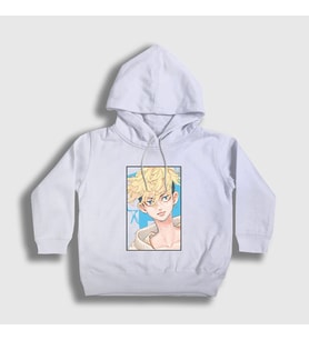 Presmono Unisex Çocuk Beyaz Chifuyu Anime Tokyo Revengers Kapüşonlu Sweatshirt 241030tt