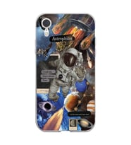 Iphone XR Uyumlu Astrophilia Uzay Kolaj Tasarımlı Şeffaf Telefon Kılıfı