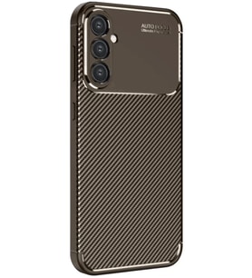 Samsung Galaxy S25 Plus Uyumlu Kılıf Auto Focus Karbon Kapak - Kahverengi