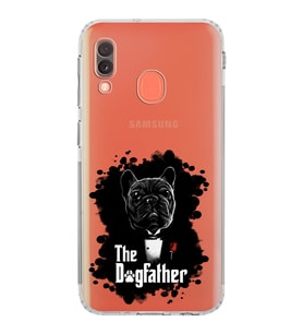 Samsung Galaxy A20e  Kamera Korumalı  Kapak Dog Father Tasarımlı  Şeffaf Kılıf