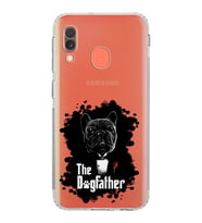 Samsung Galaxy A20e  Kamera Korumalı  Kapak Dog Father Tasarımlı  Şeffaf Kılıf