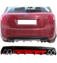 Kia Ceed Kırmızı Difüzör Çiftli Yuvarlak Egzoz Görünümlü D Tip Difizör