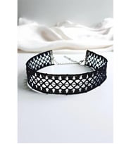 GOTİK SİYAH DANTEL GÜPÜR CHOKER KOLYE
