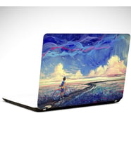 Bisikletli Çocuk Laptop Sticker 15.4 inch (37X26CM)