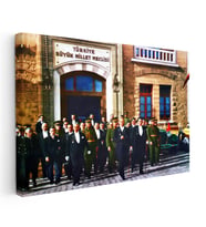 Kanvas Tablo Atatürk Ve Heyet Meclis Çıkışı Atatürk Tablosu Ev Ofis Duvar Dekoru
