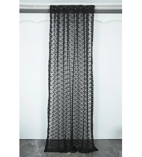ÇİÇEK MODEL SİYAH RENK TEK KANAT Pileli Fon Perde 75*260 cm