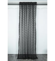 ÇİÇEK MODEL SİYAH RENK TEK KANAT Pileli Fon Perde 75*260 cm
