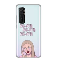 Xiaomi Mi Note 10 Lite Uyumlu Blah Blah Blah Mean Girls Desenli Şeffaf Telefon Kılıfı