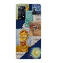 Redmi Note 12 Pro 4G Uyumlu Vincent van Gogh Kolaj Desenli Şeffaf Telefon Kılıfı
