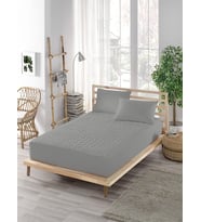 PARKER Renkli Alez Gri-Kapitoneli Fitted-Pamuklu-Yanı Çarşaflı-Çift Kişilik-Tek Kişilik-Bebek Alezi-Su-Yatak Koruyucu 100x200, Ely Parker, 100 X 200