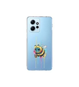 Redmi Note 12 4G ile uyumlu Splash arı tasarımlı şeffaf silikon kılıf