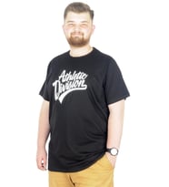 Mode XL Büyük Beden T-Shirt Bis Yaka Division 22194 Siyah