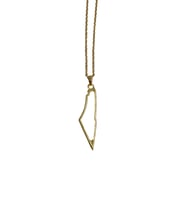 Filistin Haritası içine Boş Gold Rengi Zinciri Unisex Kolye 44 cm J300021