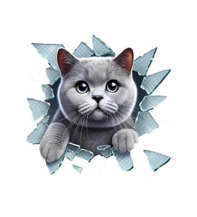 Araba Arka Cam için  Kedi Etiket Sticker 17Cm