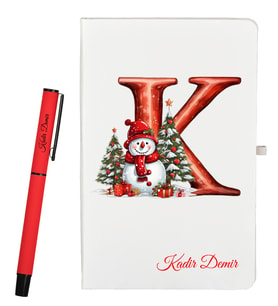 Kişiye Özel Arkadaşa Yılbaşı Hediyesi Kişiye Özel Defter ve Roller Kalem Seti
