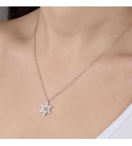 Ucarticaret S-warovski Taşlı Gümüş Kartanesi Bayan Kolye