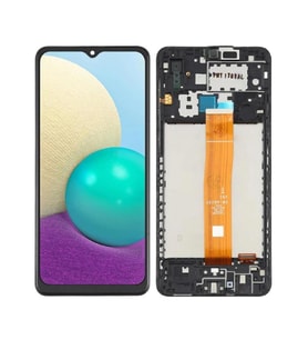 Samsung Galaxy A02 A022F ile Uyumlu Oled Ekran Dokunmatik Çıtalı (Siyah)