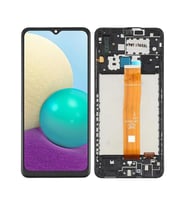 Samsung Galaxy A02 A022F ile Uyumlu Oled Ekran Dokunmatik Çıtalı (Siyah)