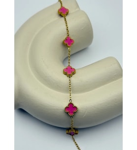 Çelik Gold Pembe Yonca Bileklik - 25-ynb60