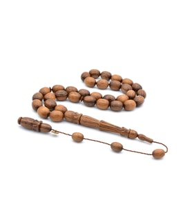 HAKİKİ USTA İŞİ OYMA İMAMELİ KOKULU SANDAL AĞACI TESBİH İRİ BOY 005