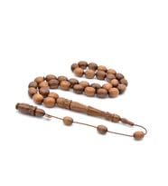 HAKİKİ USTA İŞİ OYMA İMAMELİ KOKULU SANDAL AĞACI TESBİH İRİ BOY 005