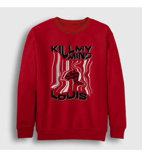 Presmono Unisex Kırmızı Kill My Mind Louis Tomlinson Sweatshirt 458941tt
