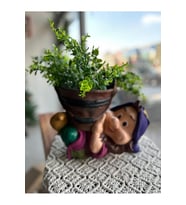 Tembel Cüce, Kovalı Cüce, Cüce Bahçe Dekoru, Cüce Saksı, Renkli Saksı (Çok Renkli)