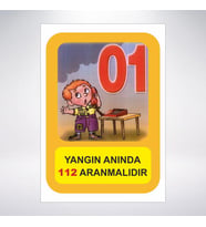 Yangın Anında 112 Arayınız 21x28 Arkası Sticker