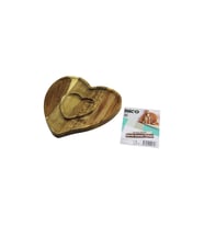AKASYA KALP MODEL 2 BÖLMELİ=1+1 AHŞAP BAMBU SERVİS SUNUM TEPSİ - TAHTASI 20.5 X 19.5 X 1.4CM (5680)