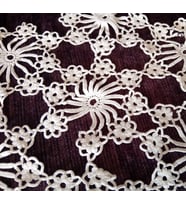 EL İŞİ ÇİÇEKLİ DANTEL TIĞ İŞİ BEYAZ 24cm
