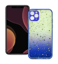 Apple iPhone 11 Pro Simli Şeffaf Sert Slikon Kılıf (Lacivert)