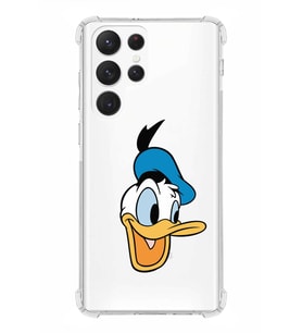 Samsung Galaxy S22 Ultra Uyumlu Köşe Korumalı Antişok  Kapak Donald Duck Tasarımlı Şeffaf  Kılıf